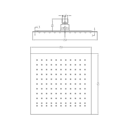 Hindware Single Flow Overhead Shower Geometric Collection F160105 - Stainless Steel