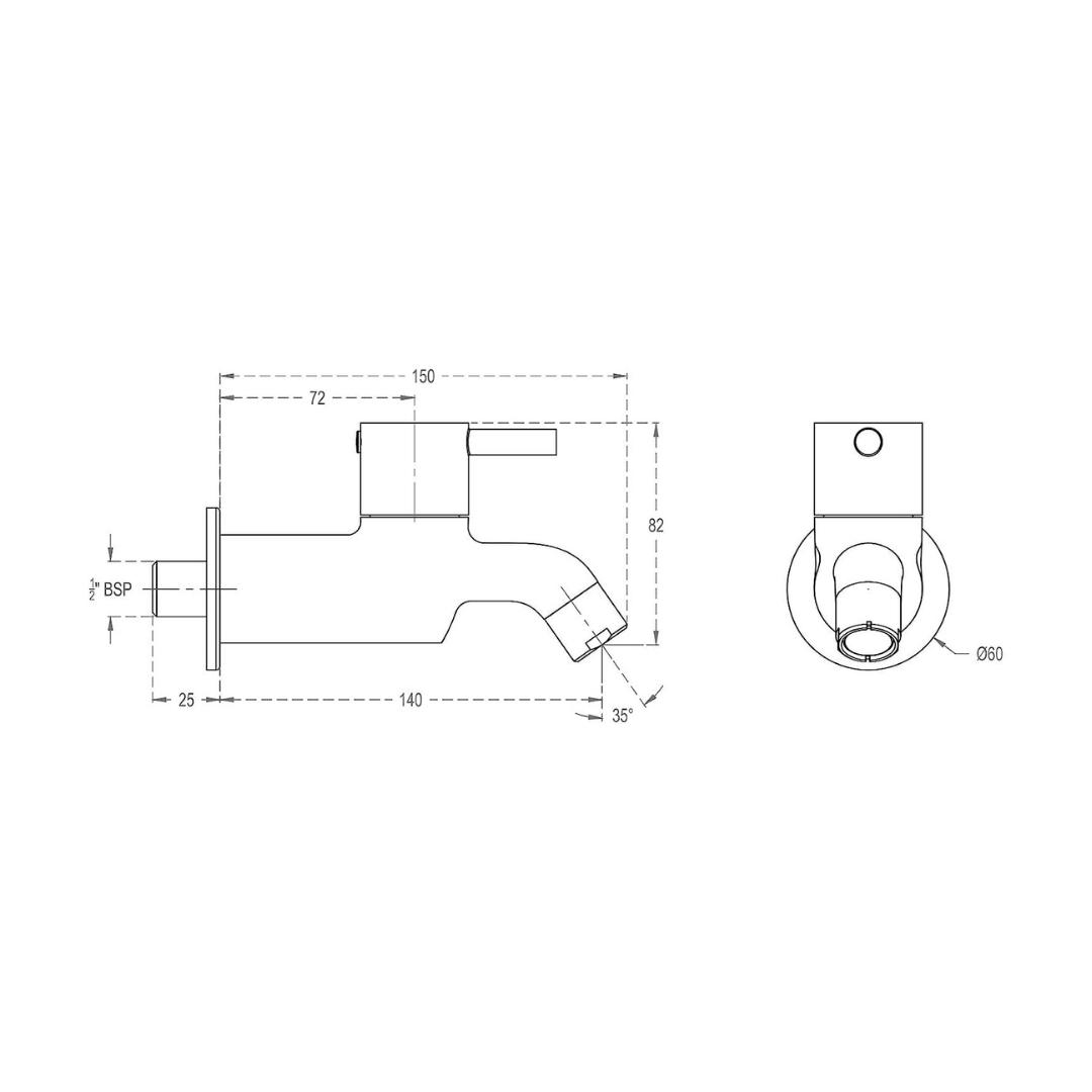 Cera WC Area Bib Tap Fountain F2013151 - Chrome