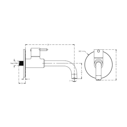 Cera Wall Mounted Basin Mixer Fountain F2013154 - Chrome