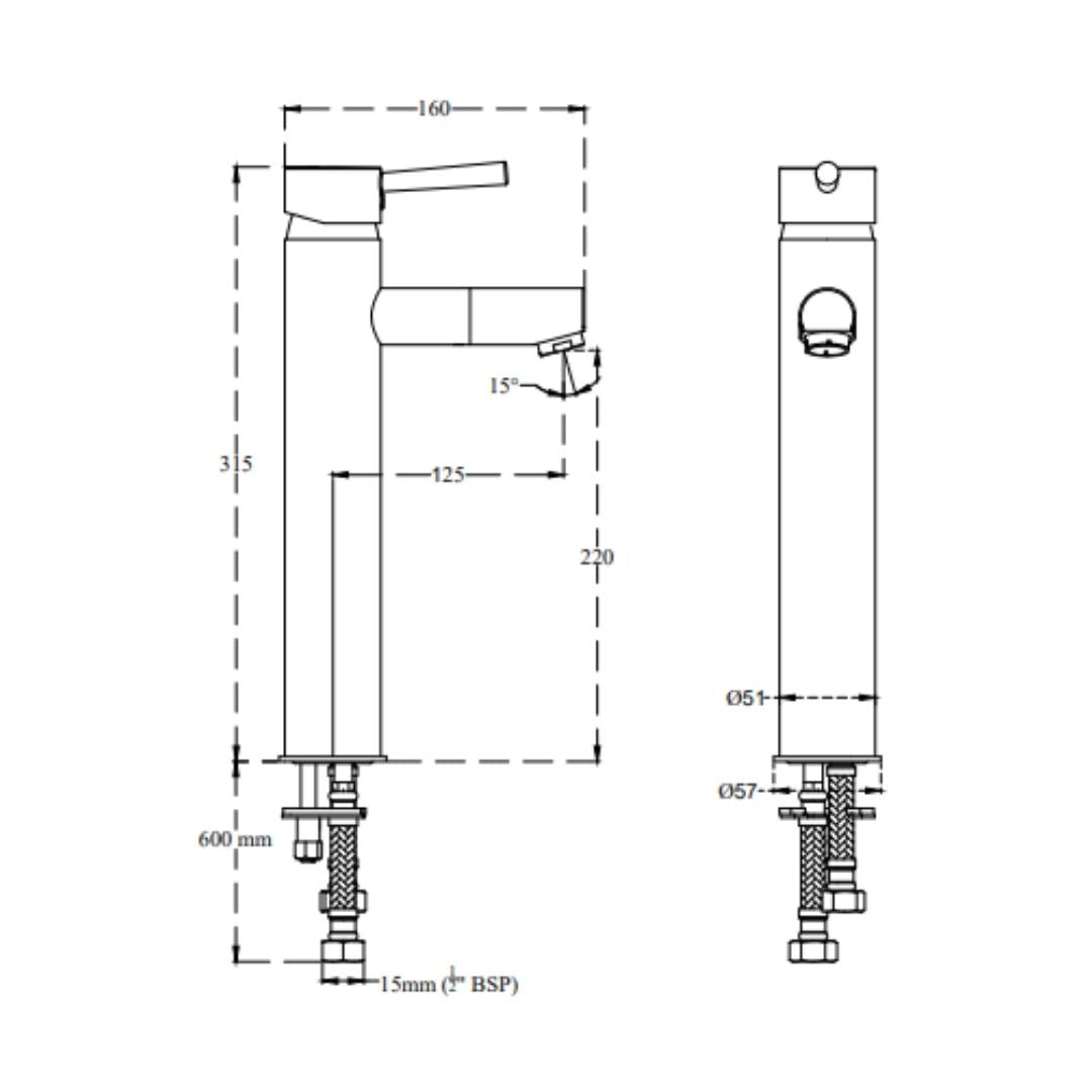 Cera Table Mounted Regular Basin Mixer Fountain F2013452 - Chrome