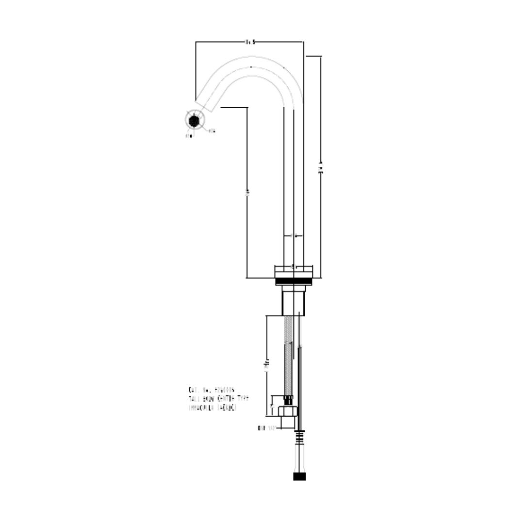 Hindware Table Mounted Tall boy Sensor Basin Tap Immacula F240006 - Chrome - DC Operated
