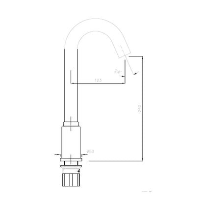 Hindware Table Mounted Tall boy Sensor Basin Tap Flora F240009 - Chrome - AC Operated