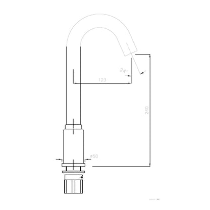 Hindware Table Mounted Tall boy Sensor Basin Tap Flora F240009 - Chrome - DC Operated