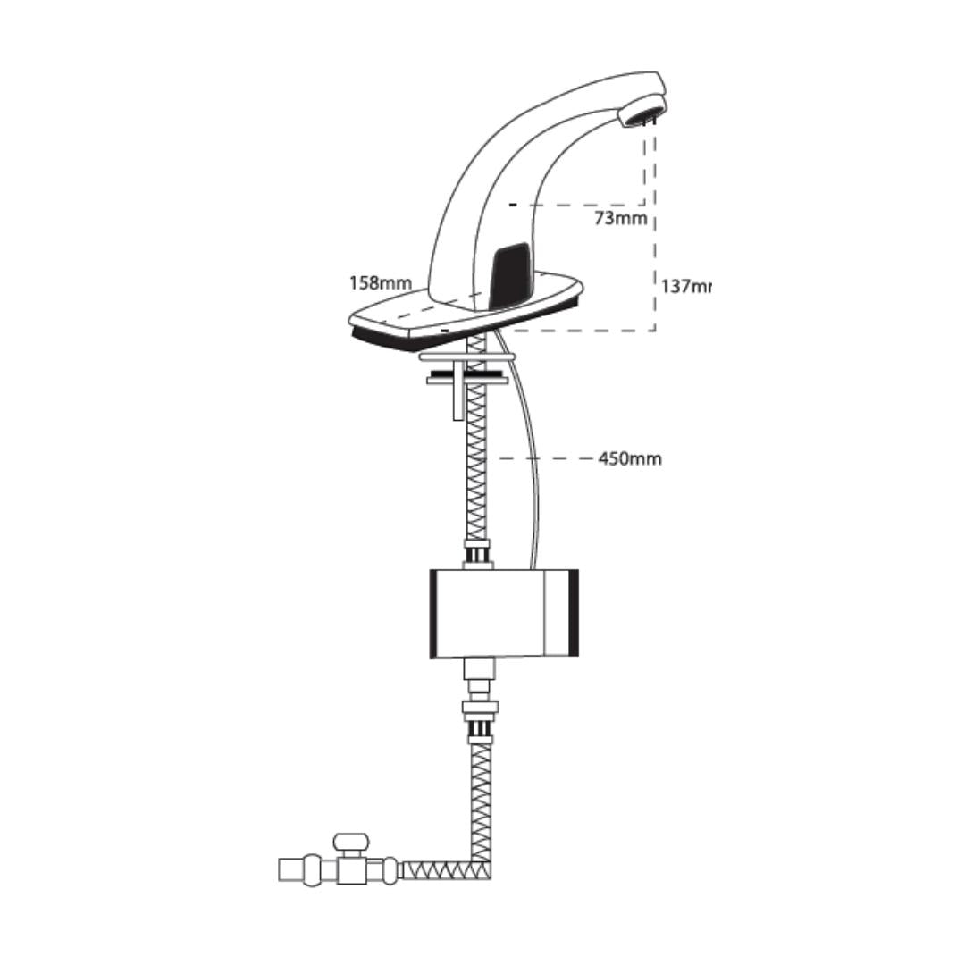Hindware Table Mounted Regular Sensor Basin Tap Eco F240011 - Chrome - AC Operated