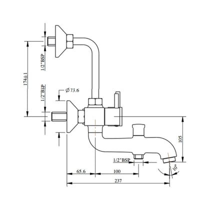 Hindware Basin Area Angle Valve Flora F280004 - Chrome