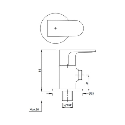 Hindware Basin Area Angle Valve Elegance F340006 - Chrome