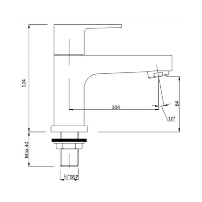 Hindware Table Mounted Regular Basin Tap Element F360001 - Chrome