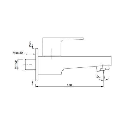 Hindware WC Area Bib Tap Element F360004RGD - Rose Gold
