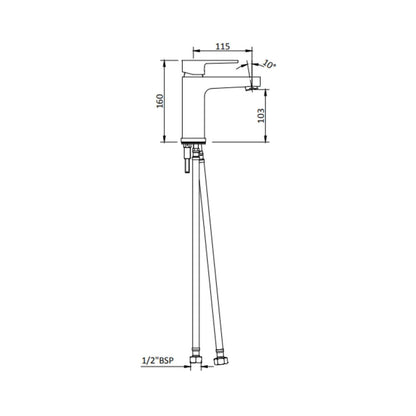 Hindware Table Mounted Regular Basin Mixer Element F360011 - Chrome