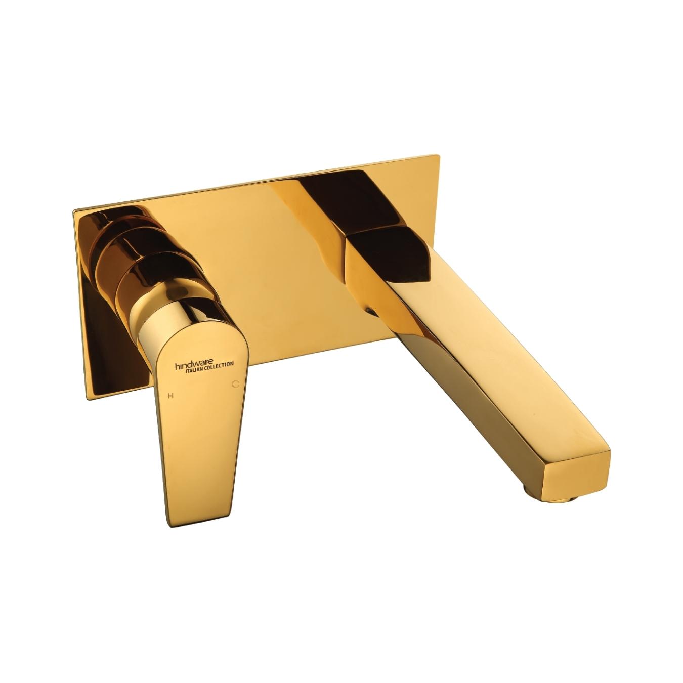 Hindware Wall Mounted Basin Mixer Edge F360017PGD - Gold