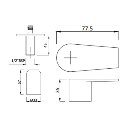 Hindware Wall Mounted Basin Mixer Element F360022 - Chrome