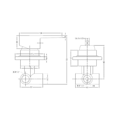 Hindware 1 Way Diverter Element F360039 - Chrome Finish