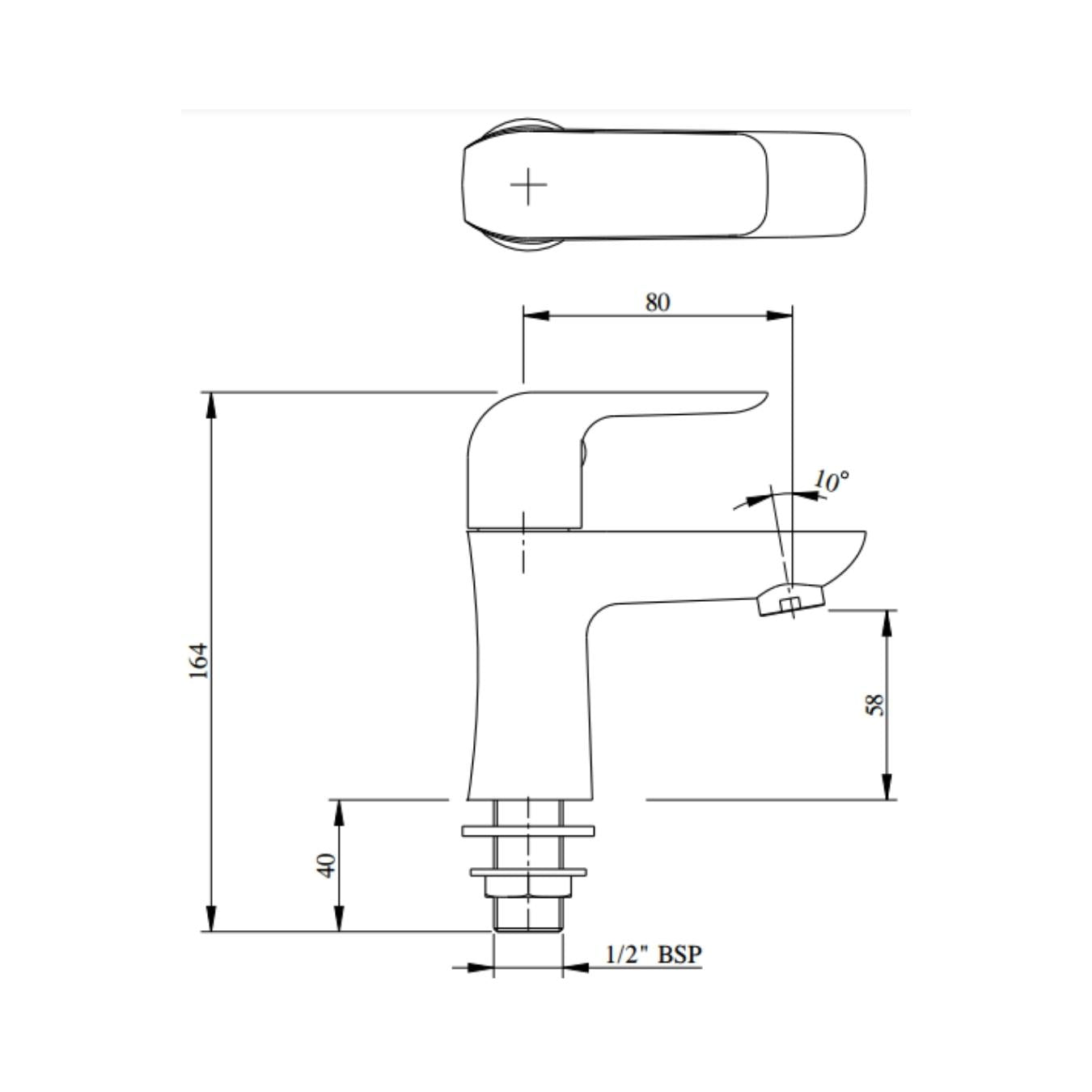 Hindware Table Mounted Regular Basin Tap Fluid F400001 - Chrome