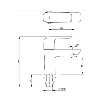 Hindware Table Mounted Regular Basin Tap Fluid F400001 - Chrome