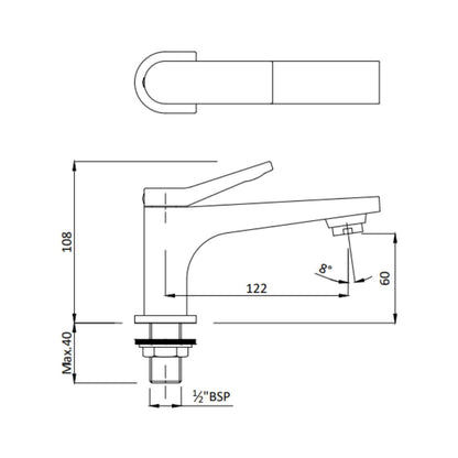 Hindware Table Mounted Regular Basin Tap Edge F410001 - Chrome