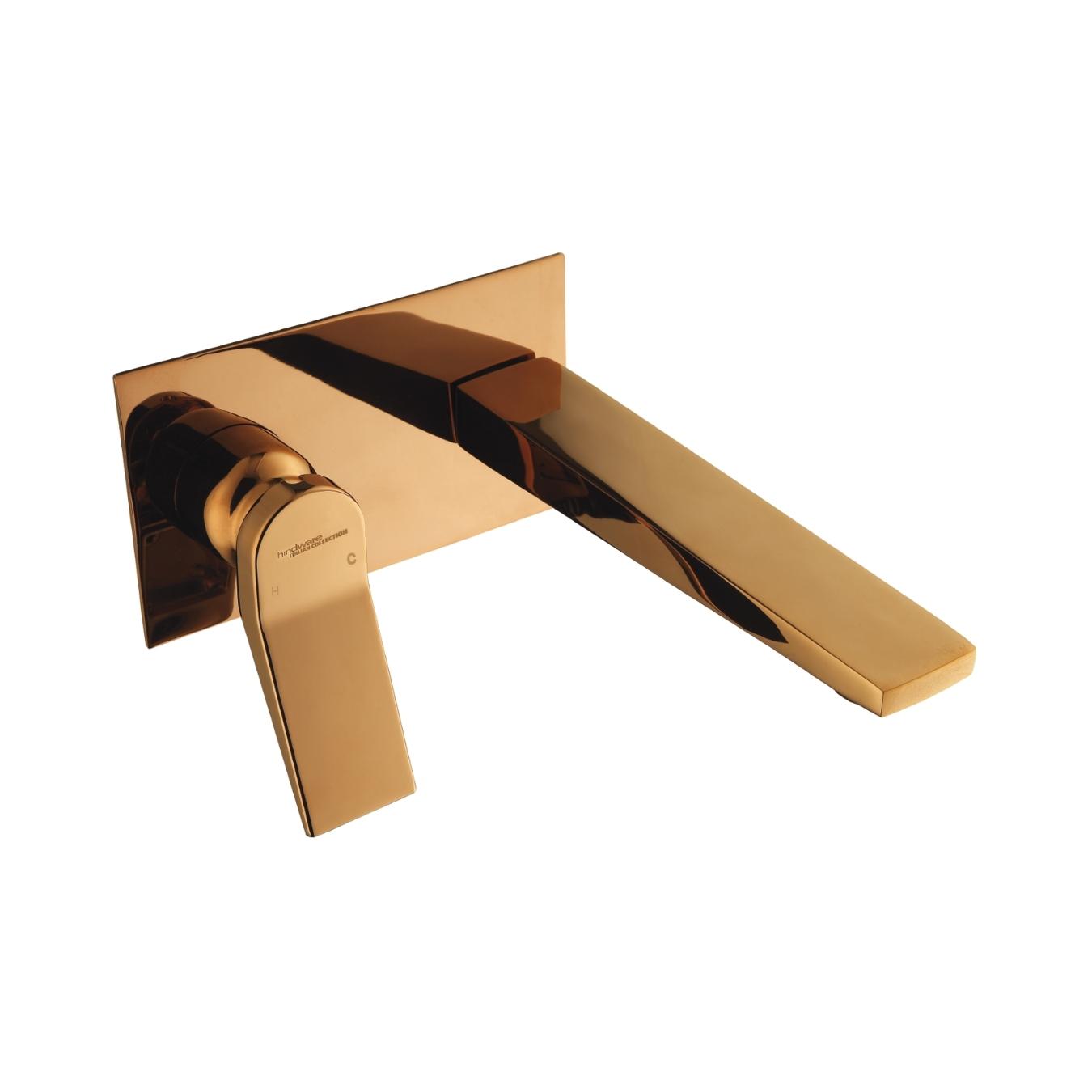 Hindware Wall Mounted Basin Mixer Edge F410013RGD - Rose Gold