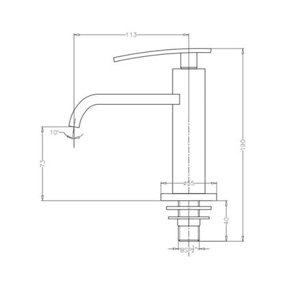 Hindware Table Mounted Regular Basin Tap Armada F460001 - Chrome