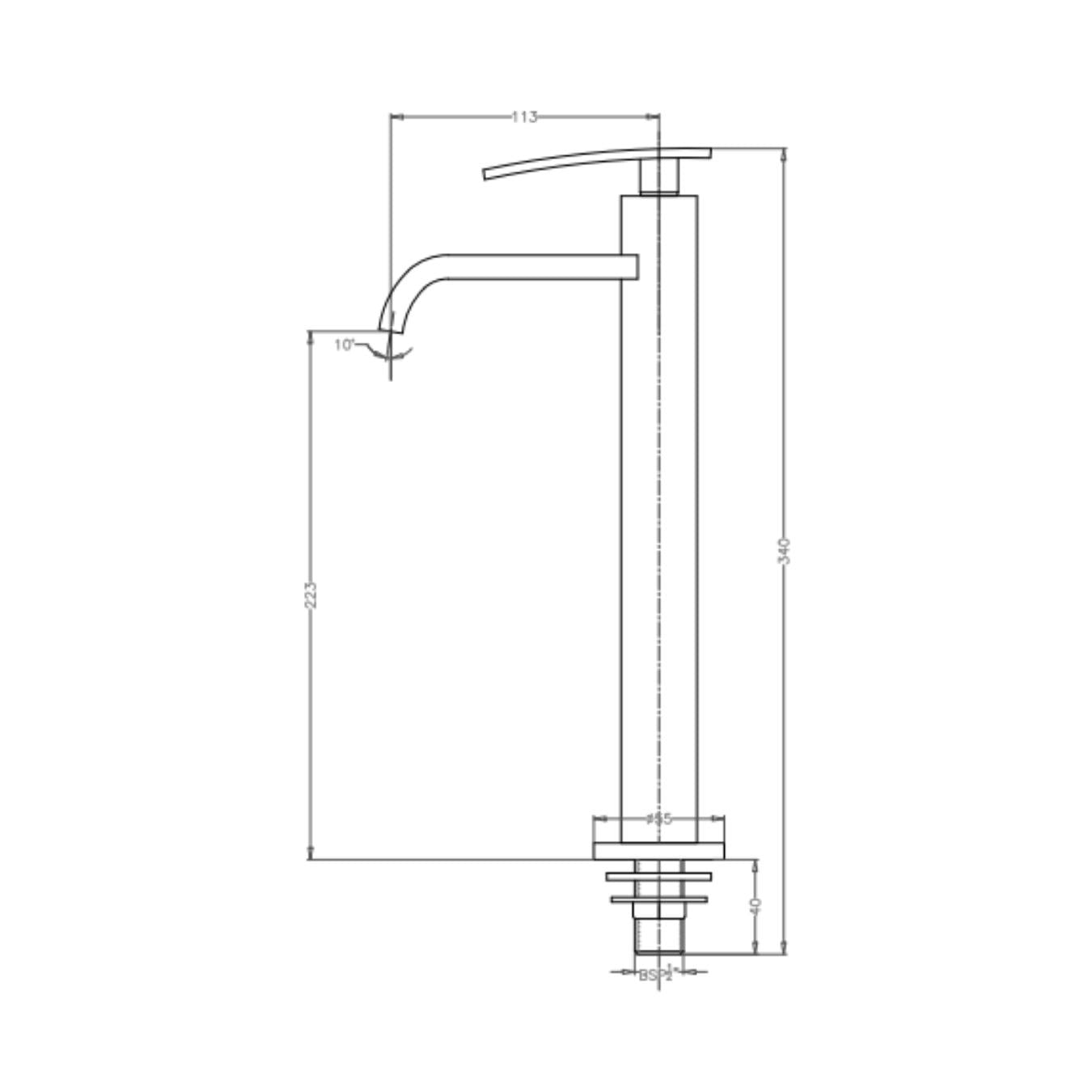 Hindware Table Mounted Tall Boy Basin Tap Monroe F460002 - Chrome