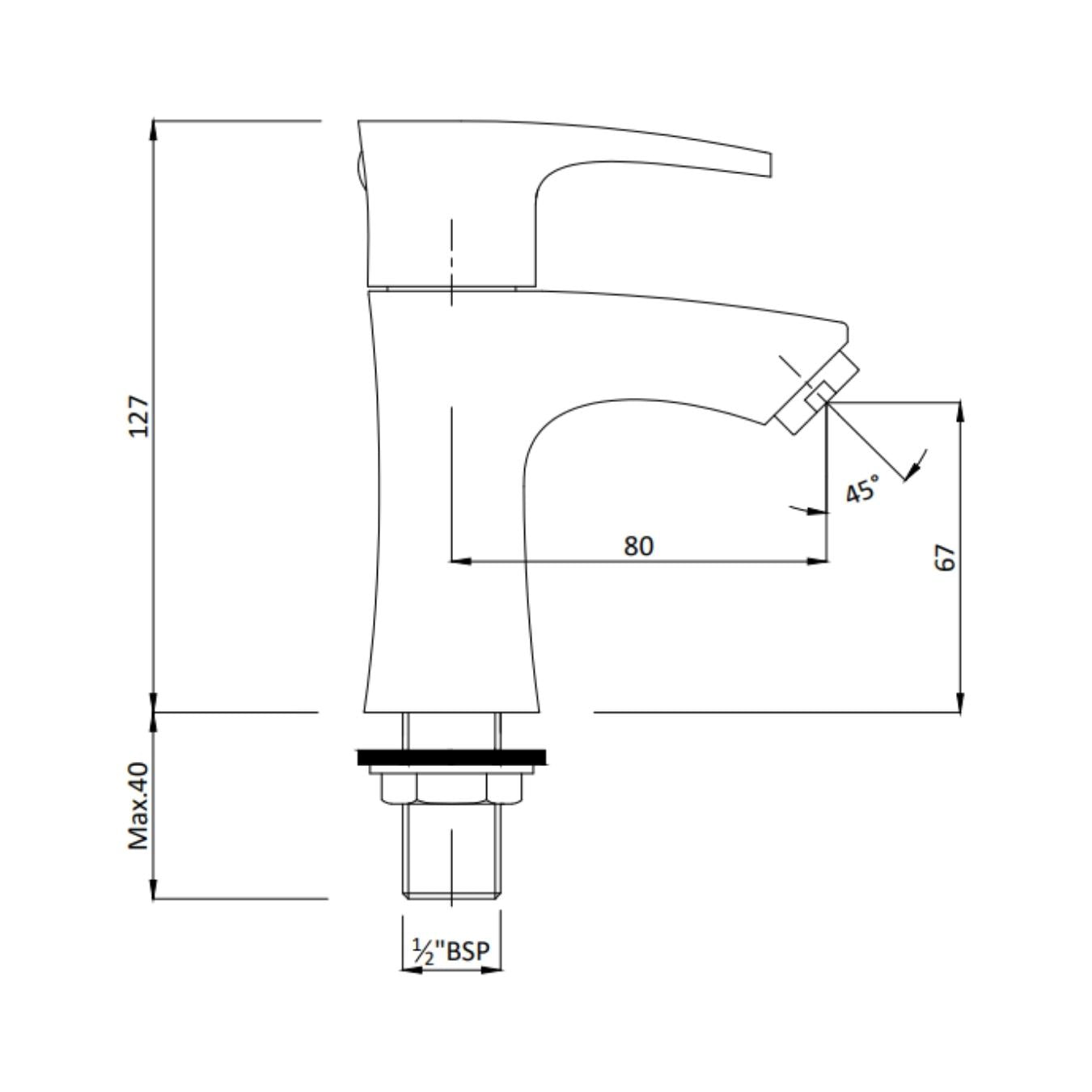 Hindware Table Mounted Regular Basin Tap Avior F520001 - Chrome