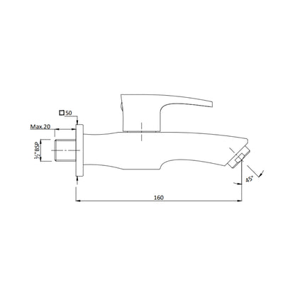 Hindware WC Area Bib Tap Avior F520004PGD - Full Gold