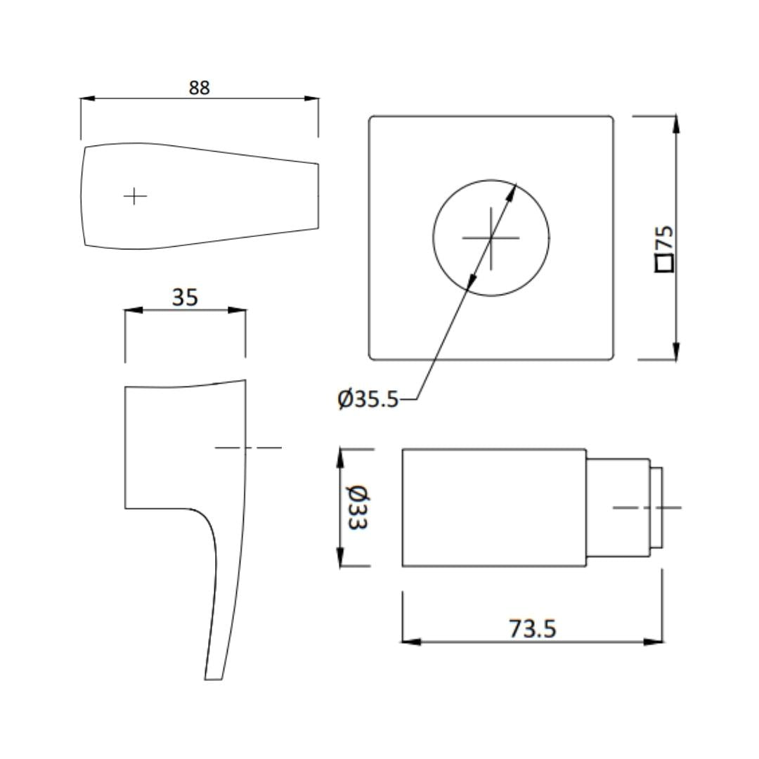 Hindware Basin Area Stop Valve Avior F520007 - Chrome