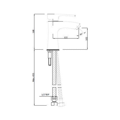 Hindware Table Mounted Regular Basin Mixer Avior F520011 - Chrome