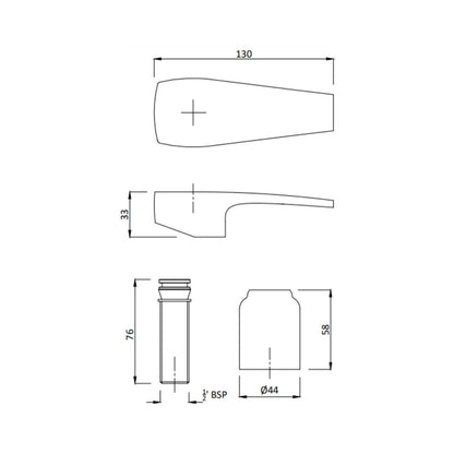 Hindware Wall Mounted Basin Mixer Avior F520013 - Chrome