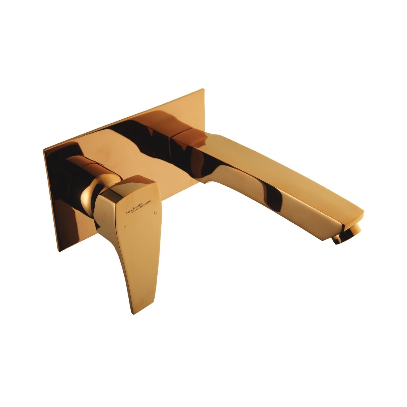 Hindware Wall Mounted Basin Mixer Edge F520013RGD - Rose Gold