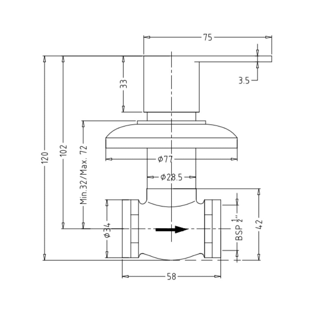 Hindware Basin Area Stop Valve Aspiro F570007 - Chrome