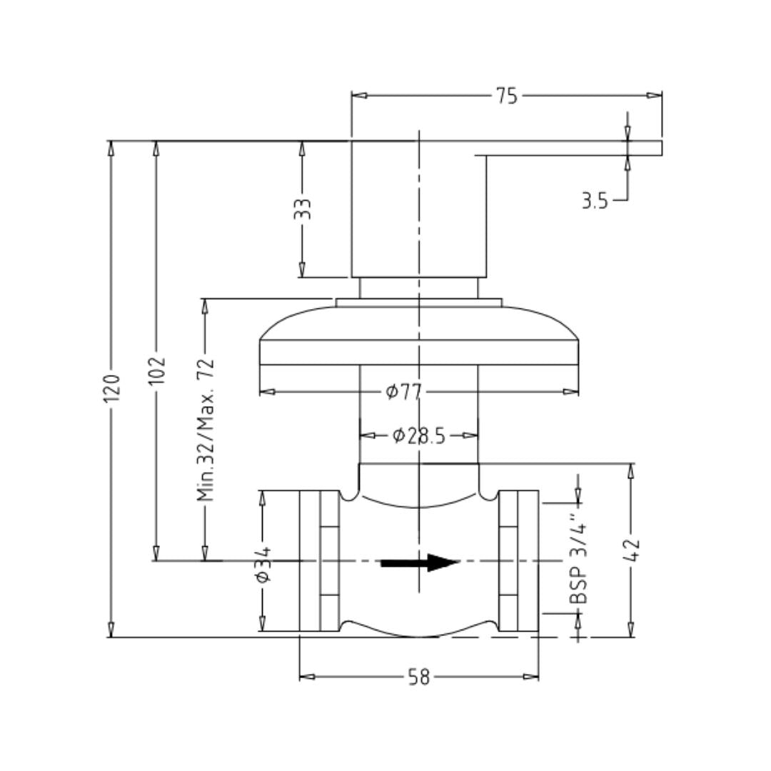 Hindware Basin Area Stop Valve Aspiro F570008 - Chrome