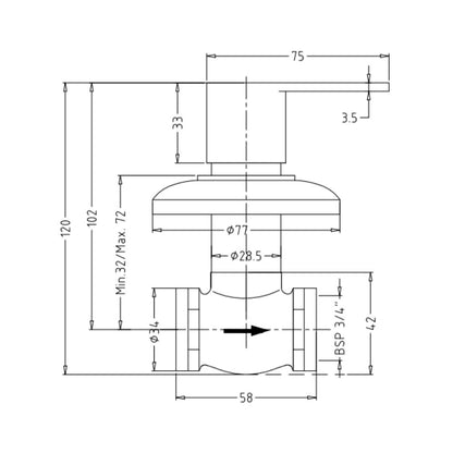 Hindware Basin Area Stop Valve Aspiro F570008 - Chrome