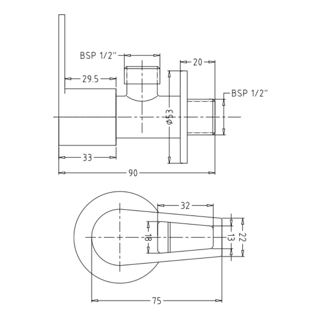 Hindware Basin Area Angle Valve Aspiro F570043 - Chrome