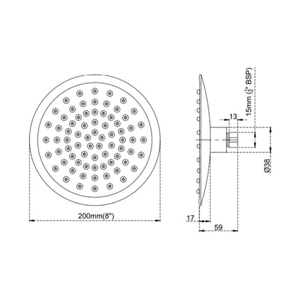 Cera Single Flow Overhead Shower F7010604AB - Chrome