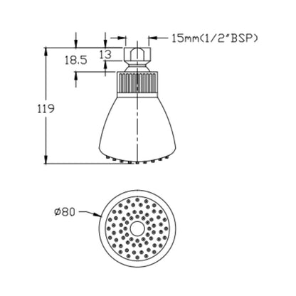 Cera Single Flow Overhead Shower F7020310AB - Chrome