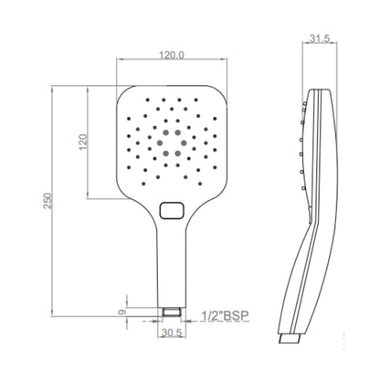 Cera Multi Flow Hand Shower F7030309AB - Chrome