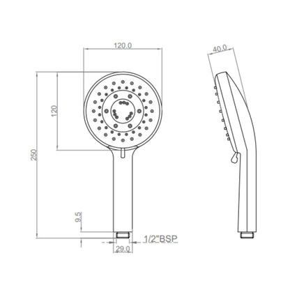 Cera Multi Flow Hand Shower F7030310AB - Chrome