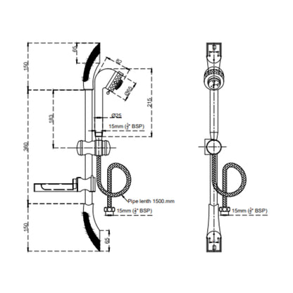 Cera Multi Flow Hand Shower F7030451 - Chrome
