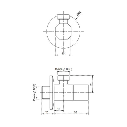 Cera Basin Area Angle Valve F8040201 - Chrome