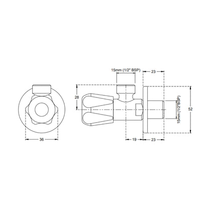 Cera Basin Area Angle Valve Ultra F8040301 - Chrome