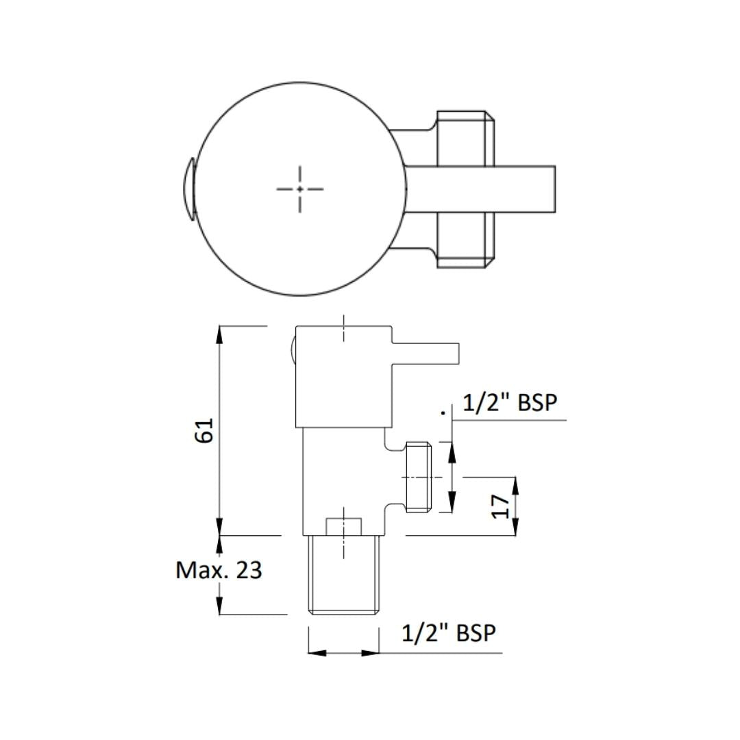 Hindware Basin Area Angle Valve Addons F860007 - Chrome