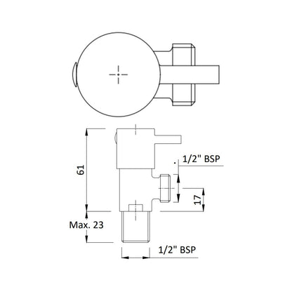 Hindware Basin Area Angle Valve Addons F860007 - Chrome