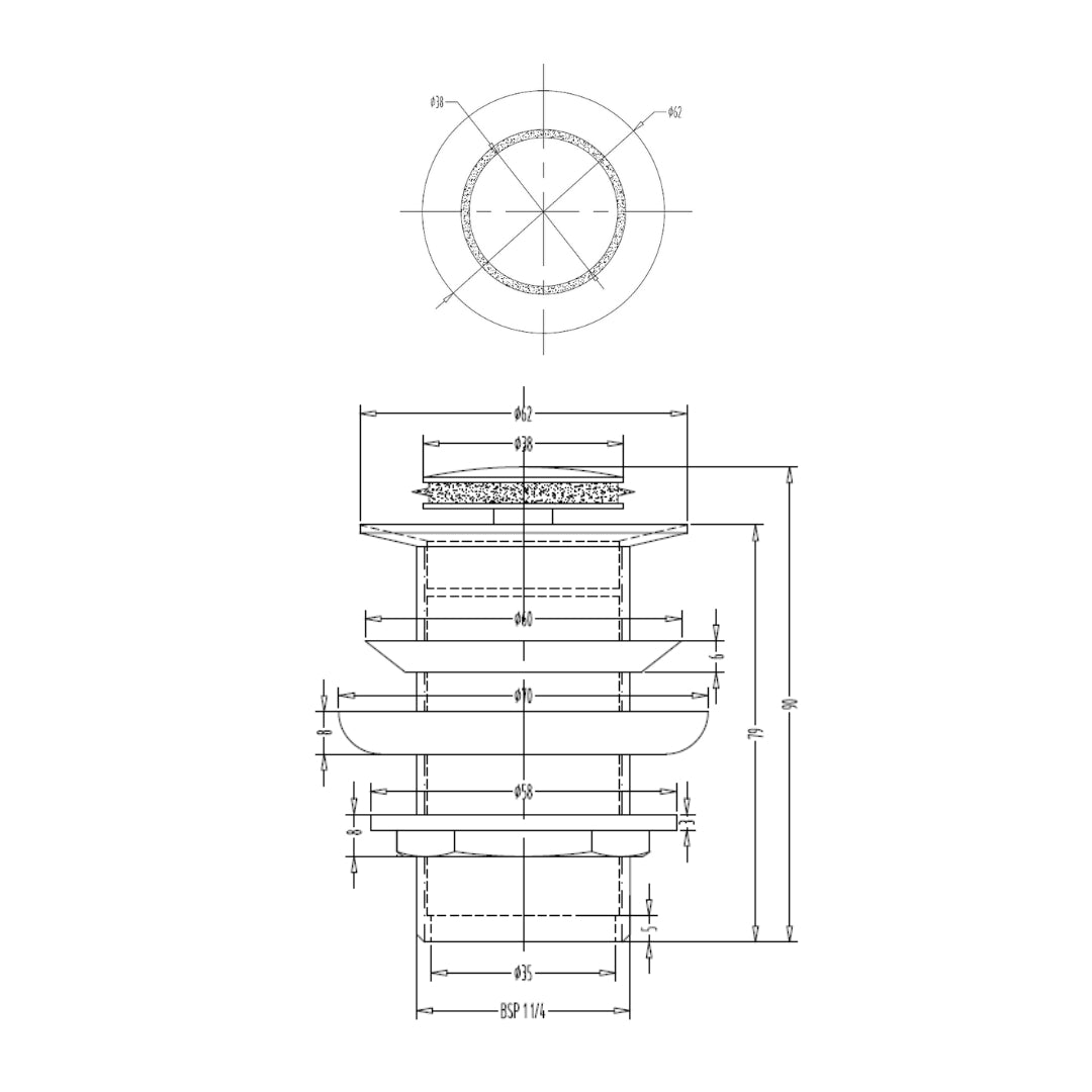 Hindware 1 inch Regular Waste Coupling F860033 - Chrome