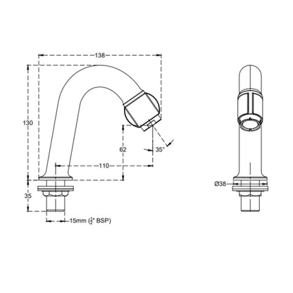 Cera Table Mounted Regular Basin Tap Aquamatic F9010101 - Chrome