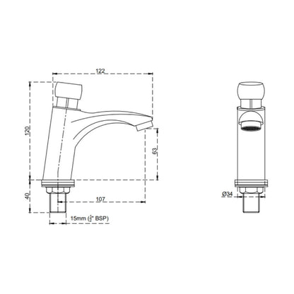 Cera Table Mounted Regular Basin Tap Aquamatic F9020101 - Chrome
