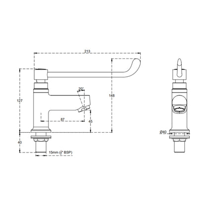 Cera Table Mounted Regular Basin Tap Aquamatic F9030101 - Chrome