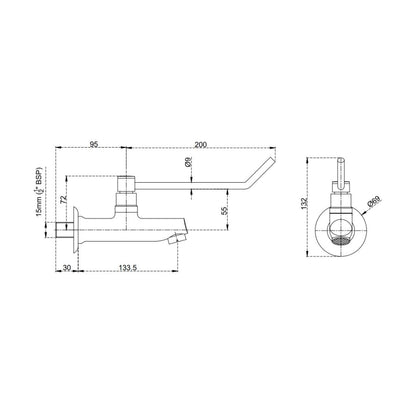 Cera WC Area Bib Tap Aquamatic F9030152 - Chrome