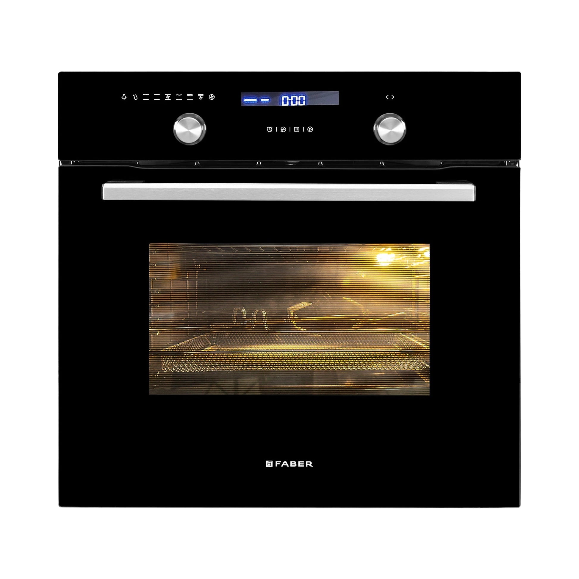 Faber Built In Oven FBIO 75L 9F BK + Faber Built-In Microwave FBI MWO 20 SG BK + Faber 90 cm Wall Mounted Chimney Gen-I Series DAZZLE BLDC FL HC BK 90 + Faber 90 cm 4 Burner Hob Bella Series BELLA HT 904 BR AI FFD