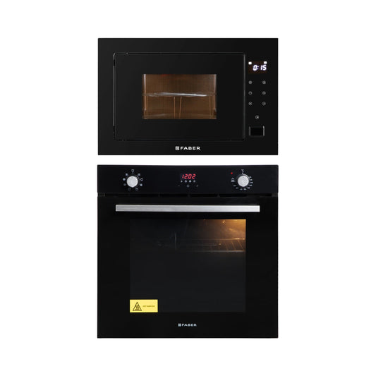 Faber Built In Oven FBIO 80L 8F BK + Faber Built-In Microwave FBI MWO 25 SG