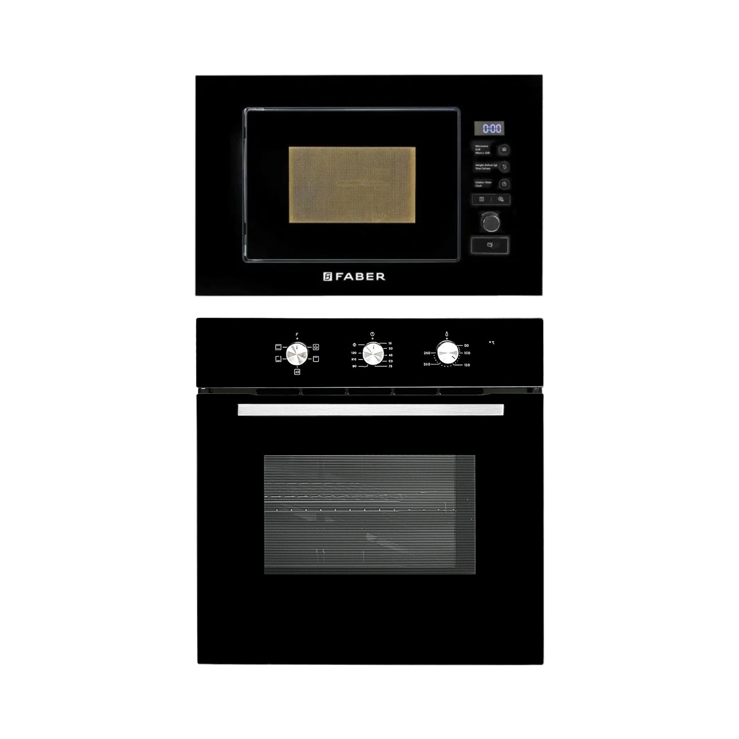 Faber Built In Oven FBIO 80L 5F BK + Faber Built-In Microwave FBI MWO 20 SG BK