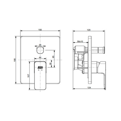 American Standard 2 Way Diverter Acacia E FFAS1321-608500BF0 - Chrome Finish